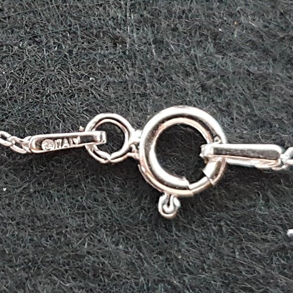 Elegant Vintage Italy 925 Silver 4 CT Genuine White Topaz Minimalist Necklace - Picture 6 of 11